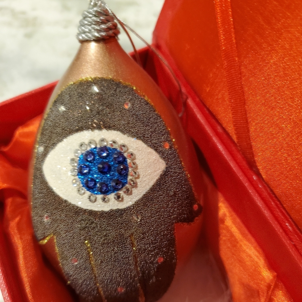 Carol Brodie Blown Glass Hamsa Ornament